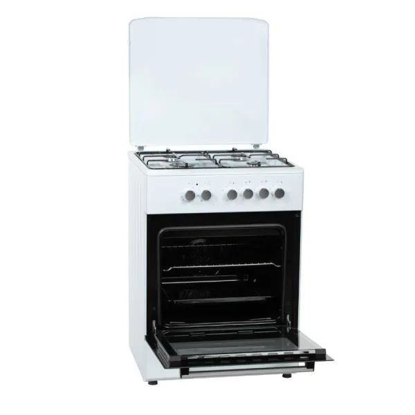 Aragaz cu cuptor electric, MPM MPM-66-KGM-10, 2, 25 kW, 70 l, 4 arzatoare pe gaz, alb-negru