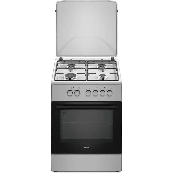 Aragaz cu cuptor electric, MPM MPM-66-KGM-11, 2, 25 kW, 70 l, 4 arzatoare pe gaz, Inox-Negru