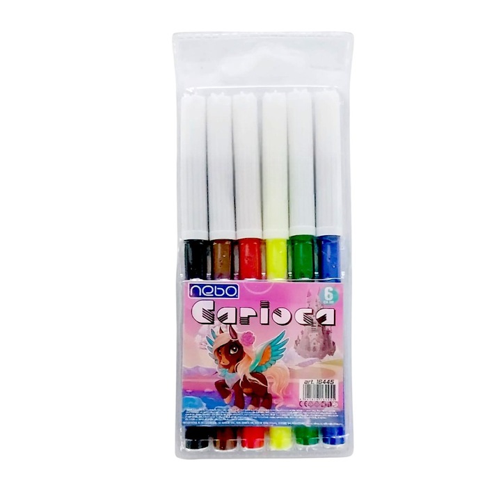 Set trusa carioci, 6 culori, lungime 13, 5 cm, 03 ani+