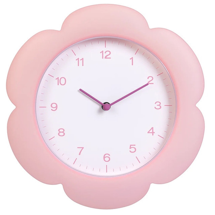 Ceas de perete in forma de floare KRONA, 23 cm, roz - roz