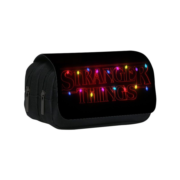 Dupla rétegű tolltartó, nagy kapacitású, furcsa történet, többszínű