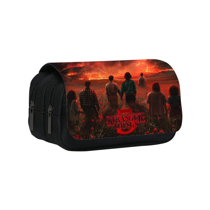 Kétrétegű tolltartó, nagy kapacitású, furcsa történet, többszínű