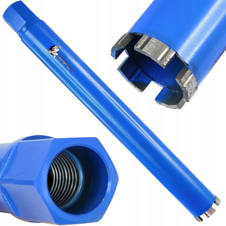 Set burghie diamantate Mar-pol 52mm, 10mm inaltime segmente, 450mm lungime