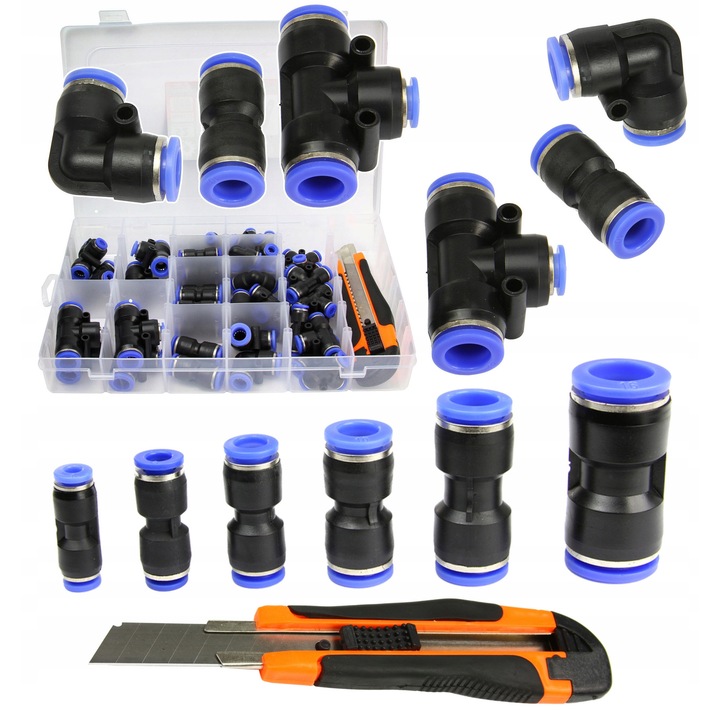 Set de conectori pneumatici 4-12mm, 52 buc, Mar-pol