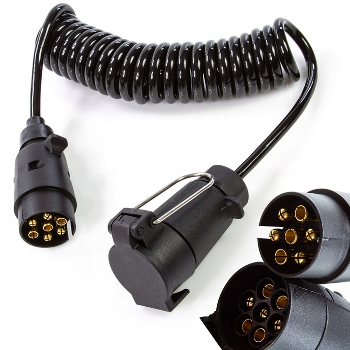 Prelungitor 3m 7 pini, Mar-pol, spiral, 12V