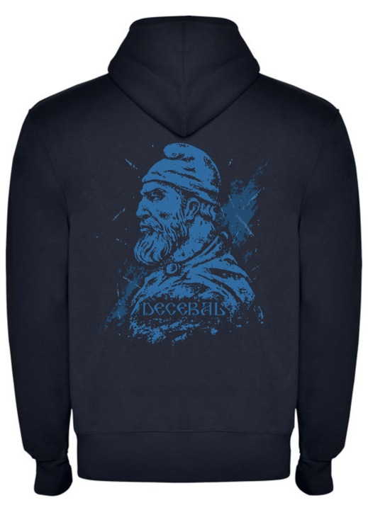 Hanorac Decebal pe Columna, cu fermoar, bleumarin