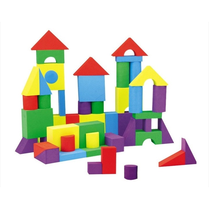 Set Blocuri de Constructie din Spuma EVA, 29 Piese, Multicolor, pentru Copii