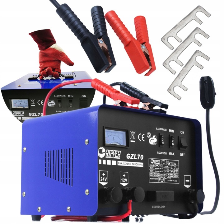 Redresor auto GZL-70, 12V/24V, 500Ah, incarcare rapida, set complet