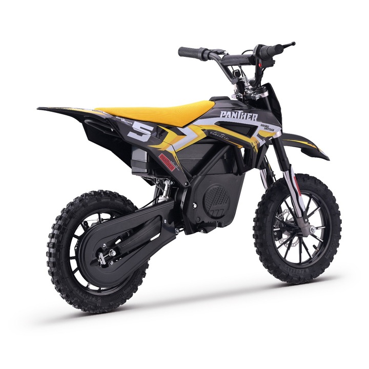 Motocross electric pentru copii Tea Sports Panther 550W galben, 3 viteze, 10 inch