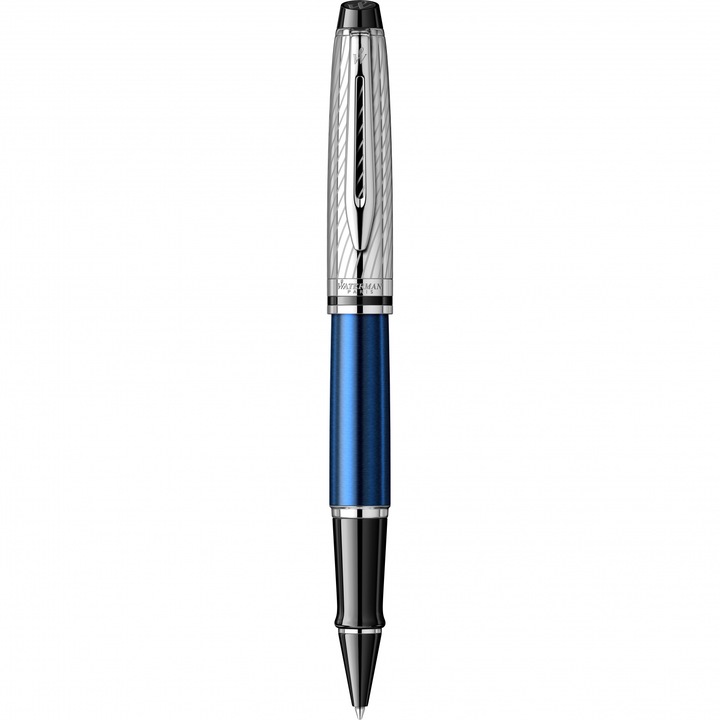 Roller Waterman DeLuxe Metallic Blue, cerneală albastră, 0.7 mm