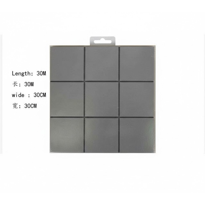 Modern Szürke Négyzetmintás Öntapadós Fali Matrica 30cm x 30cm