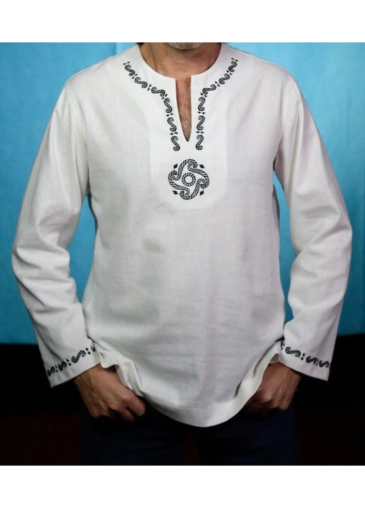 Camasa cu simbol solar dacic, Alb