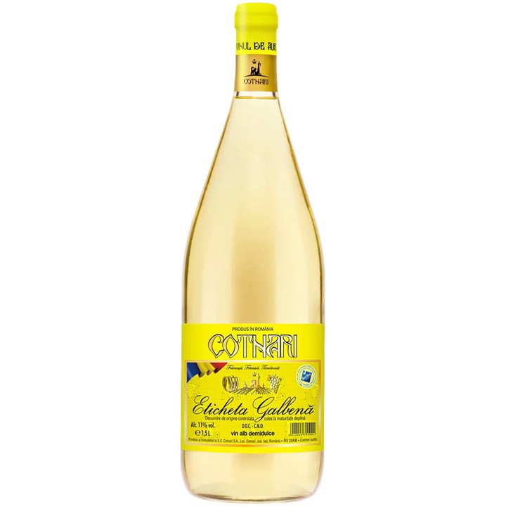 Cotnari Yellow Label félédes fehérbor 1,5 l