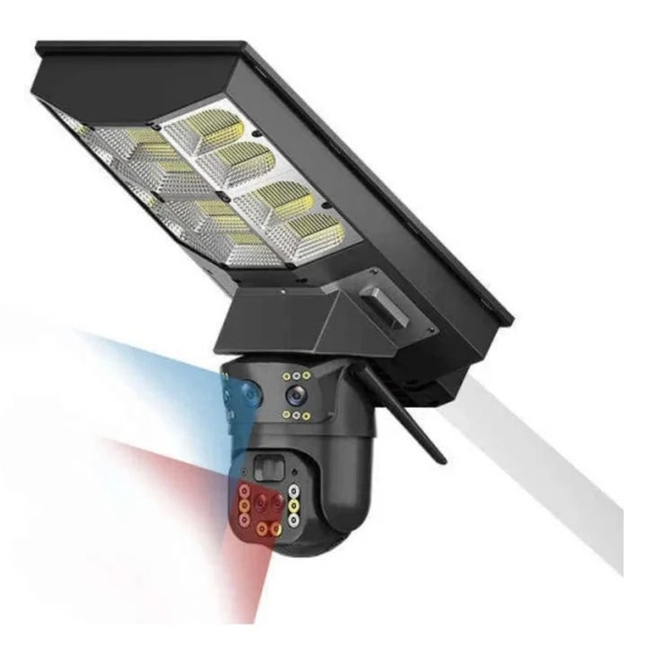 Camera supraveghere IP wireless exterior, OCVITEH, IP9091, 4 MP, lentila duala zoom 8x, Alb