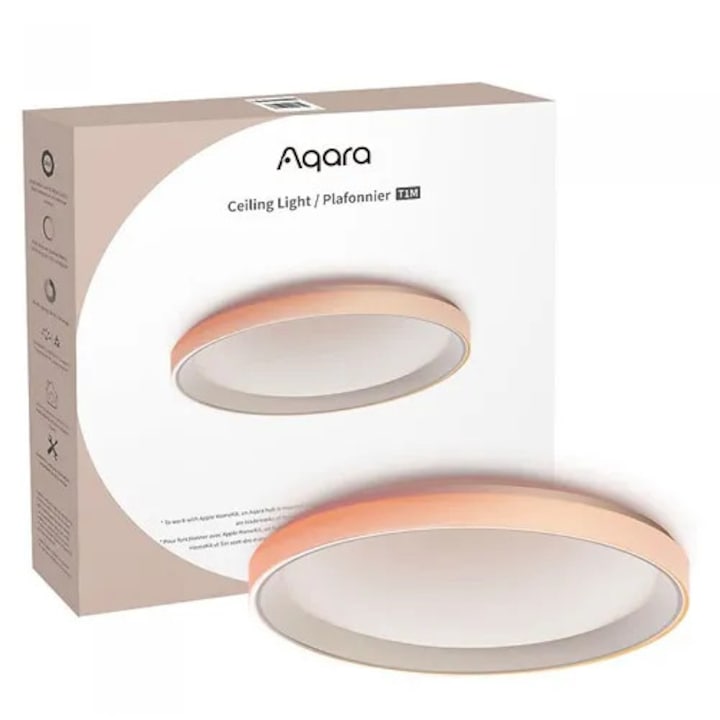 Plafonieră inteligentă Aqara T1M, LED 40W, RGBIC, 16 milioane de culori, 5-20mp