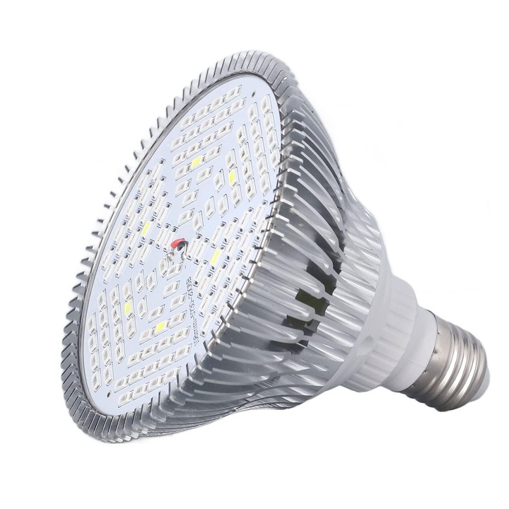 LED крушка за растения с пълен спектър, ZGGZERG, пълен спектър със 78 LED-а (UV/IR). Ускорява цъфтежа, идеална за интериор, хидропоника и оранжерии. Лесна за инсталиране