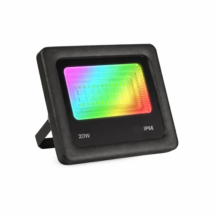 LED RGB прожектор 40W, IP66, Bluetooth управление, за външна употреба, алуминий, 1.5м