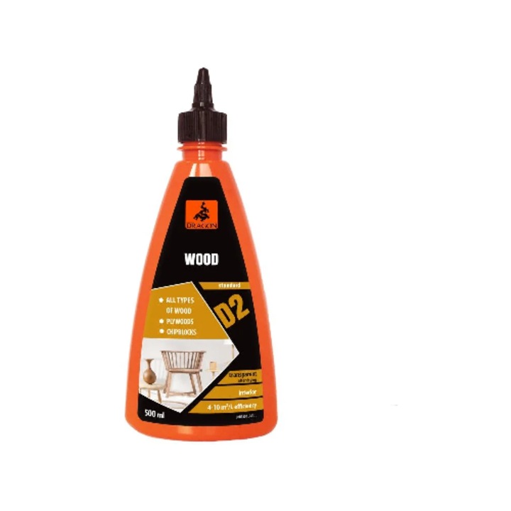Adeziv pentru lemn Dragon D2, gel, 500 ml, rezistent la umiditate