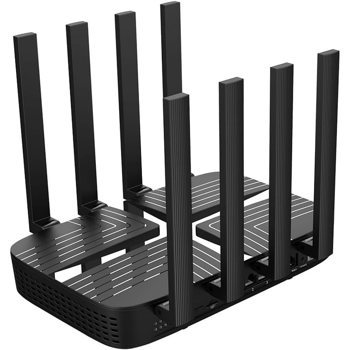 Рутер AX3000 4G LTE Cat6 с две SIM карти, Wi‑Fi 6 Dual Band MU‑MIMO, Gigabit LAN/WAN портове, USB 3.0, лесен MESH, бърза и сигурна настройка, отключен, за мобилен интернет