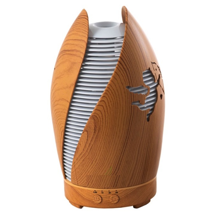 MIKITA Cupidon 100 ml aromaterápiás diffúzor, világos tölgy, 7 színű LED