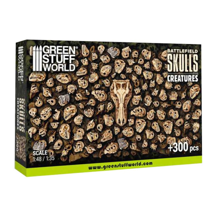 Set accesorii pentru diorame, Green Stuff World, 300 cranii monstruoase, rasina, 1:48-1:35