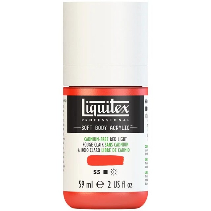 Culoare acrilica Liquitex, SOFT BODY 59 ml, Cadmium free red light S5