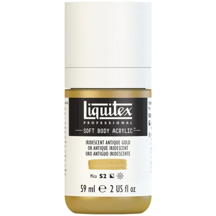 Culoare acrilica Liquitex, SOFT BODY 59 ml, Iridescent antique gold S2