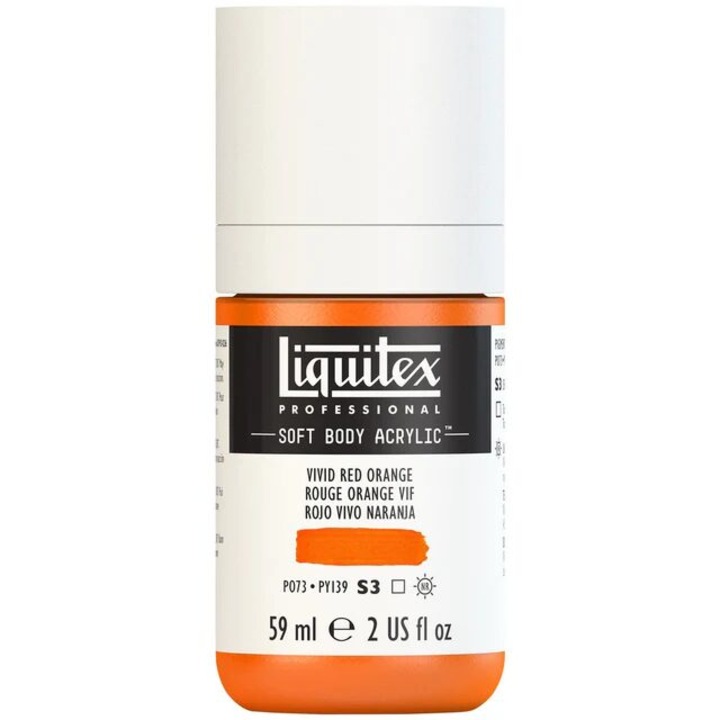 Culoare acrilica Liquitex, SOFT BODY 59 ml, Vivid red orange S3