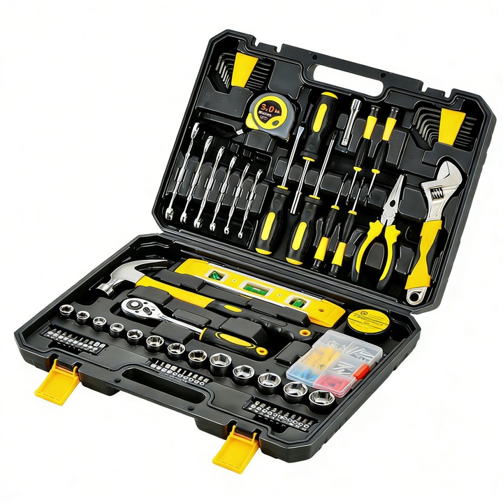 Set de 108 scule, Geanta de scule WIOLETA, Cutie de scule, Trusa de scule pentru artizani, Trusa de scule auto, Trusa de scule pentru uz casnic, Trusa de scule pentru mecanici, Set de scule, Trusa de scule pentru barbati