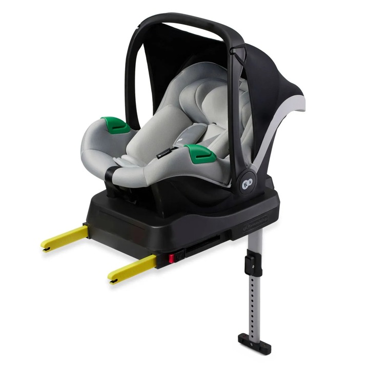 Scoica Auto Kinderkraft Mink Pro i-Size 40-87 cm + Baza Isofix FX 2, Grey