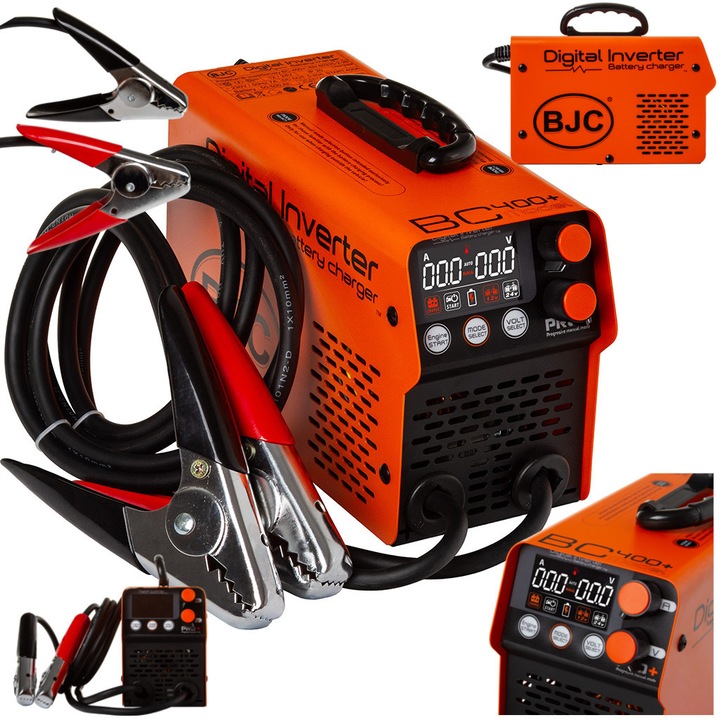 Redresor auto BJC cu functie de pornire 400A, 12/24V, 50-500Ah, 23.5x10.5x15cm, portabil