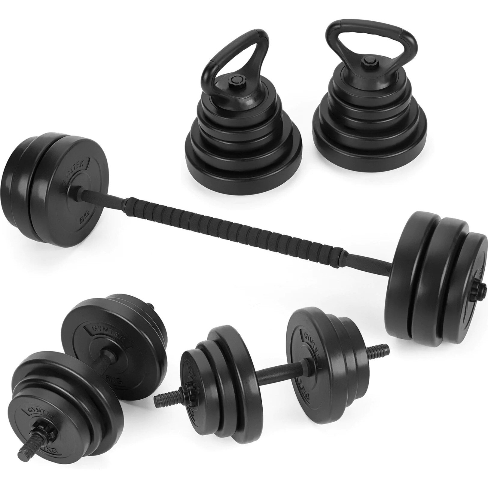 Set greutati 3 in 1 haltere si kettlebell Gymtek, greutati reglabile ...