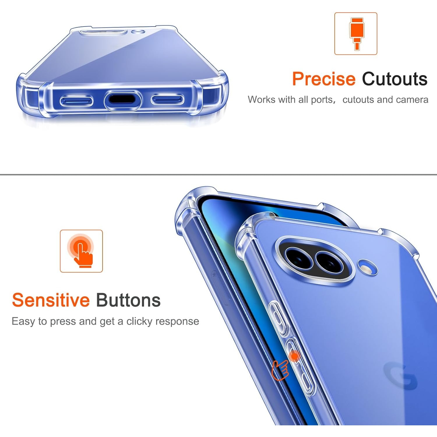 Husa pentru Google Pixel 10a Slim Anti-Shock 1.5mm reinforced 4 corners, transparenta