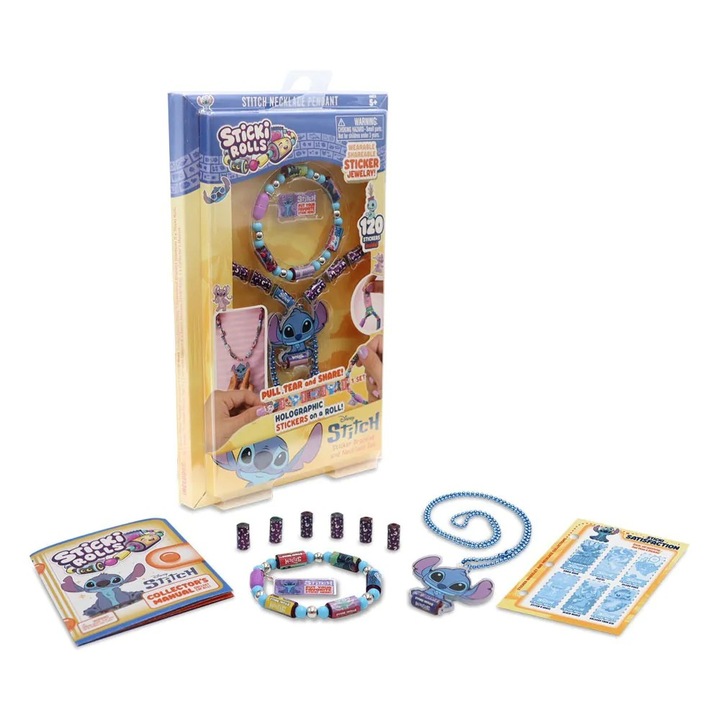 Set creativ Sticki Rolls Stitch cu abtibilduri si accesorii pentru bijuterii