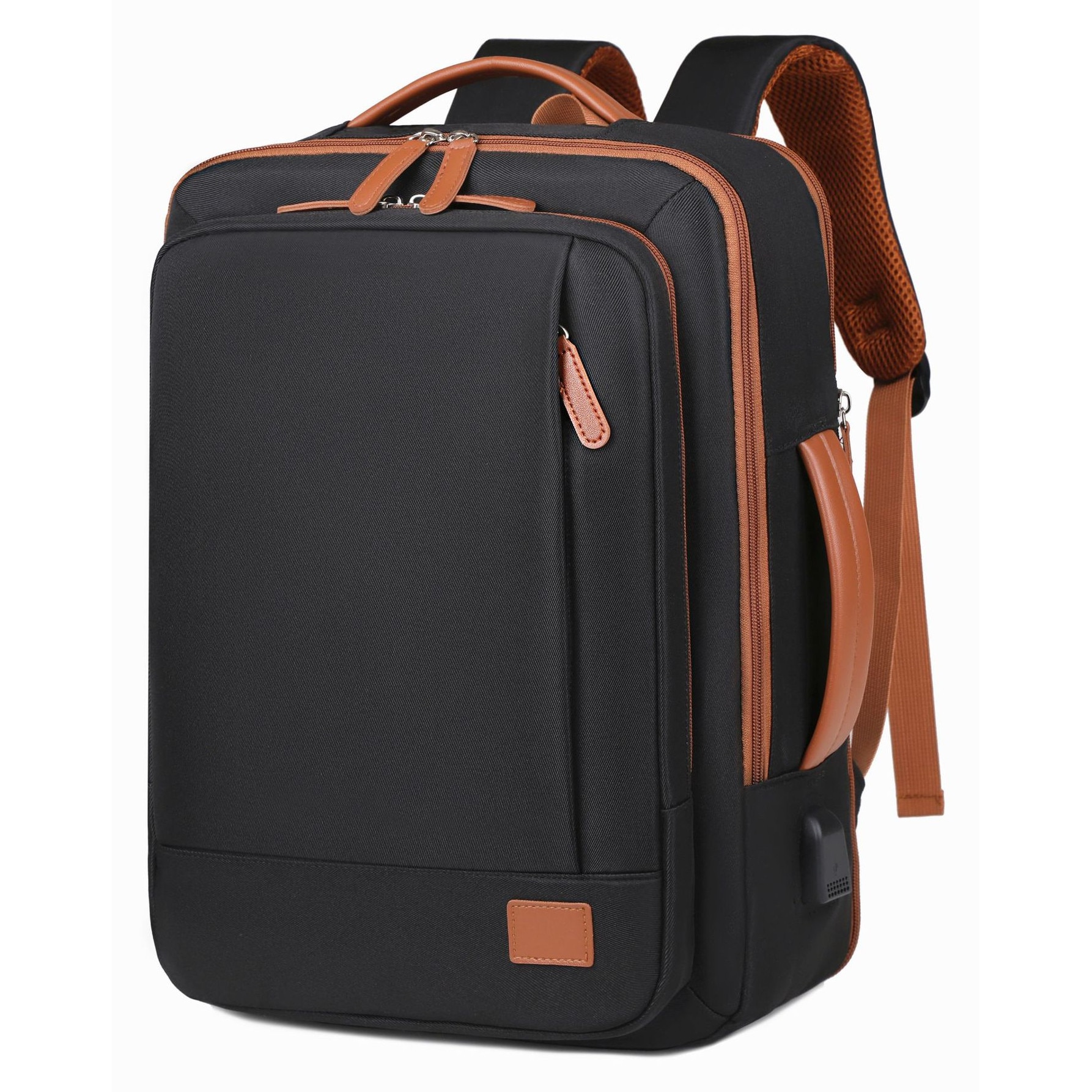Rucsac, Aiorber, husa pentru laptop, incarcare USB, rezistent la stropire, design cu separare uscat/umed, maner de transport, 31 x 12 x 42 cm, rezistent la stropire, tesatura Oxford, negru