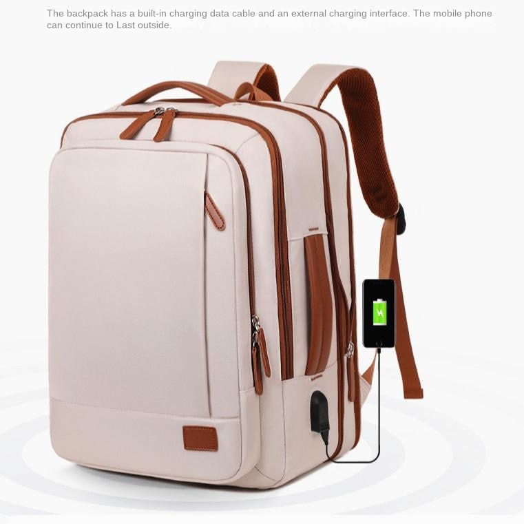 Rucsac, Aiorber, husa pentru laptop, incarcare USB, rezistent la stropire, design cu separare uscat/umed, maner de transport, 31 x 12 x 42 cm, rezistent la stropire, tesatura Oxford, roz