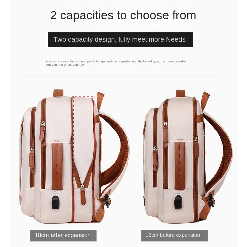 Rucsac, Aiorber, husa pentru laptop, incarcare USB, rezistent la stropire, design cu separare uscat/umed, maner de transport, 31 x 12 x 42 cm, rezistent la stropire, tesatura Oxford, roz