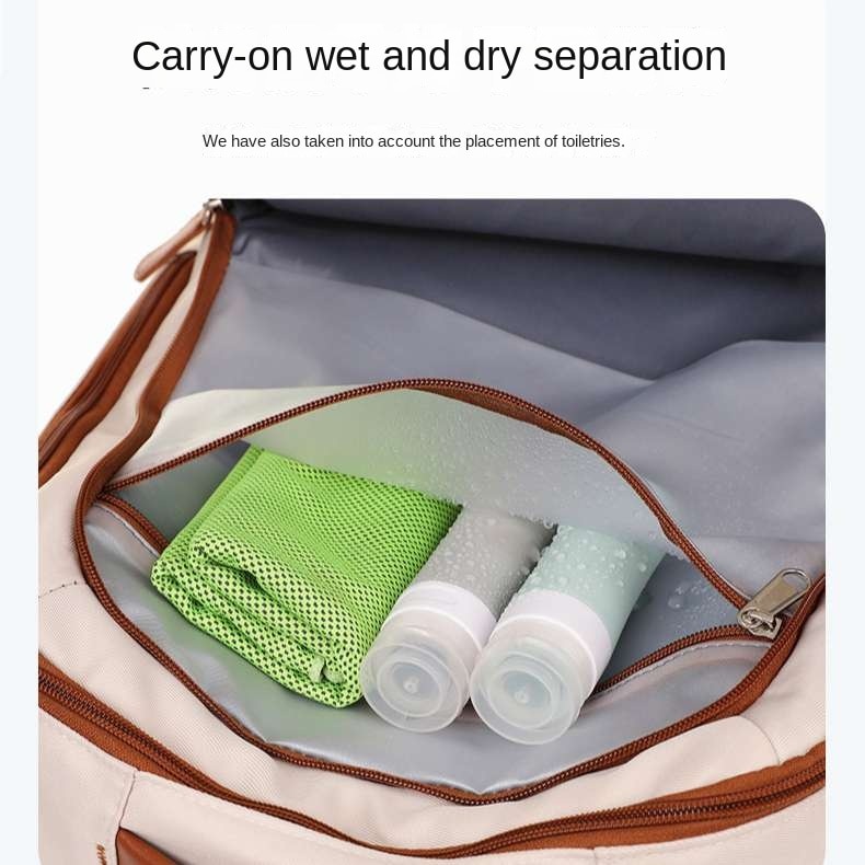 Rucsac, Aiorber, husa pentru laptop, incarcare USB, rezistent la stropire, design cu separare uscat/umed, maner de transport, 31 x 12 x 42 cm, rezistent la stropire, tesatura Oxford, roz