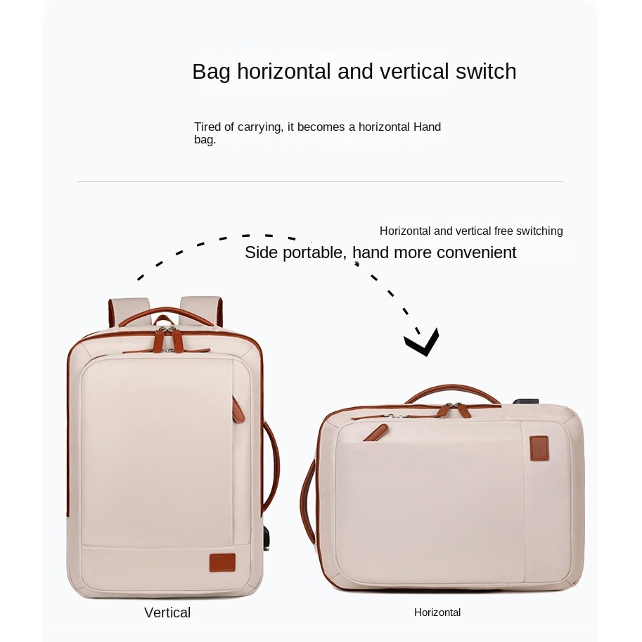 Rucsac, Aiorber, husa pentru laptop, incarcare USB, rezistent la stropire, design cu separare uscat/umed, maner de transport, 31 x 12 x 42 cm, rezistent la stropire, tesatura Oxford, roz