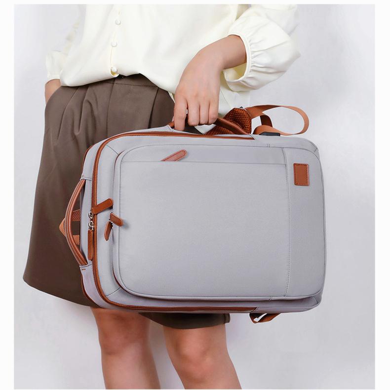Rucsac, Aiorber, husa pentru laptop, incarcare USB, rezistent la stropire, design cu separare uscat/umed, maner de transport, 31 x 12 x 42 cm, rezistent la stropire, tesatura Oxford, gri