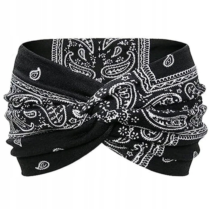 Лента за глава Дамска, SNM, Еластична и Широка, Леопардов принт (Пантера), Удобен Материал, Предпазва Ушите от Студ, Стил Pin Up и Тюрбан, Идеална за Спорт или Грим, 40-60 см, Многоцветна
