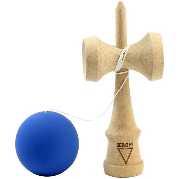 Kendama KBR, din lemn, Solid rubber, albastru