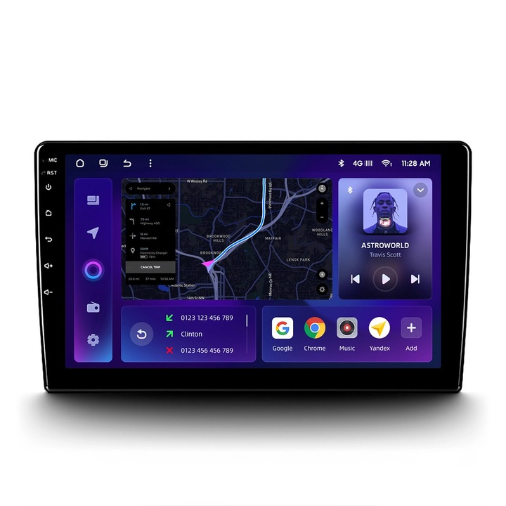 Navigatie Auto MOSS M2 4+64GB 9" IPS Octa-core 1.6Ghz Android 4G Bluetooth 5.1 DSP