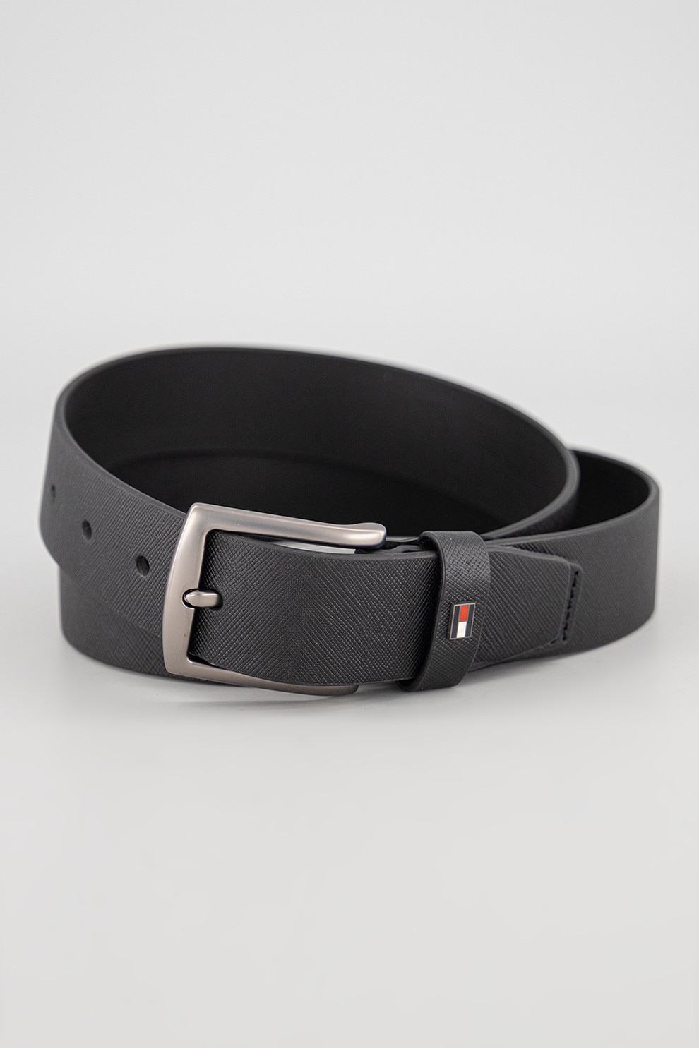 Tommy Hilfiger, Curea de piele Denton, Negru, 95