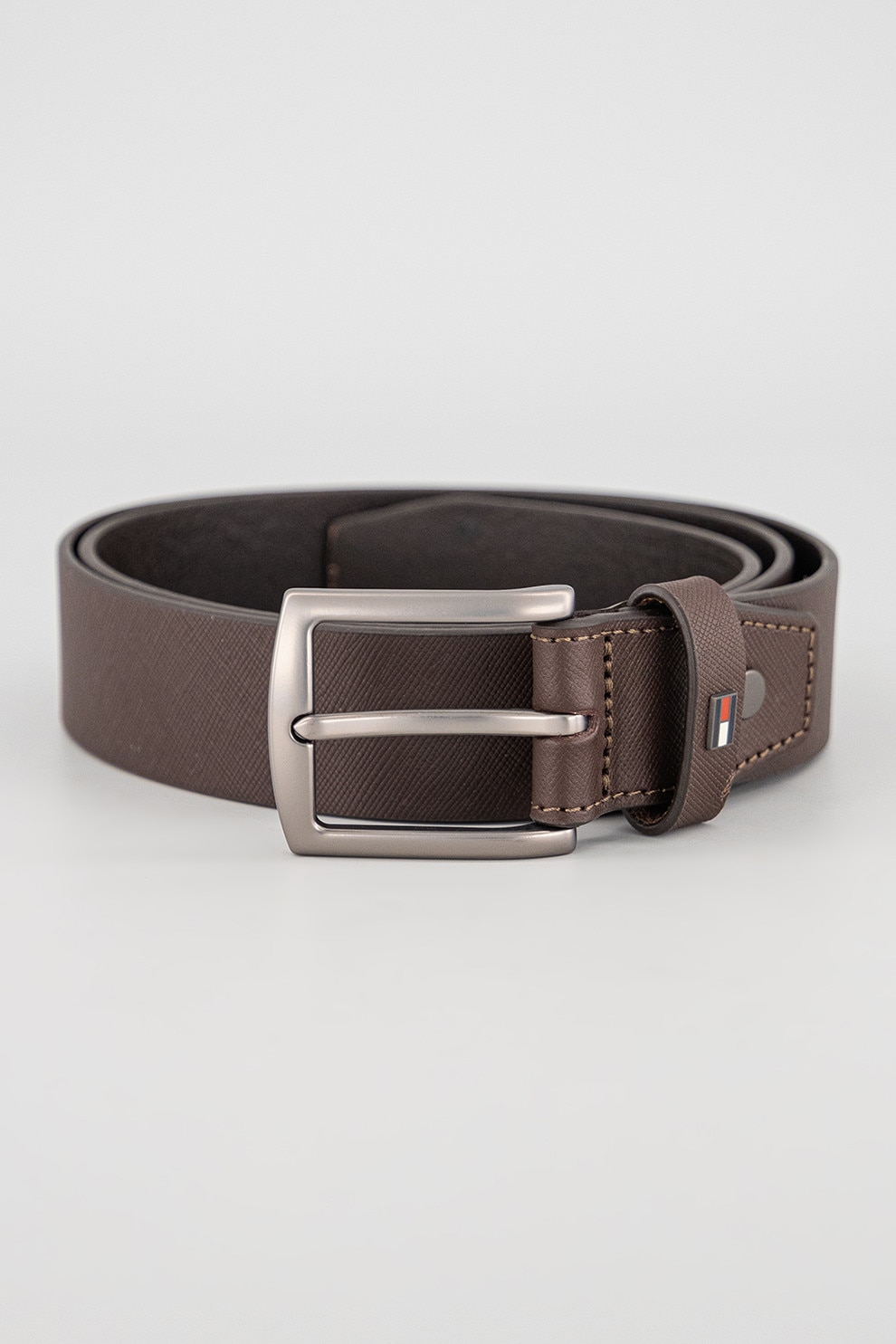 Tommy Hilfiger, Curea de piele Denton, Maro cognac, 100