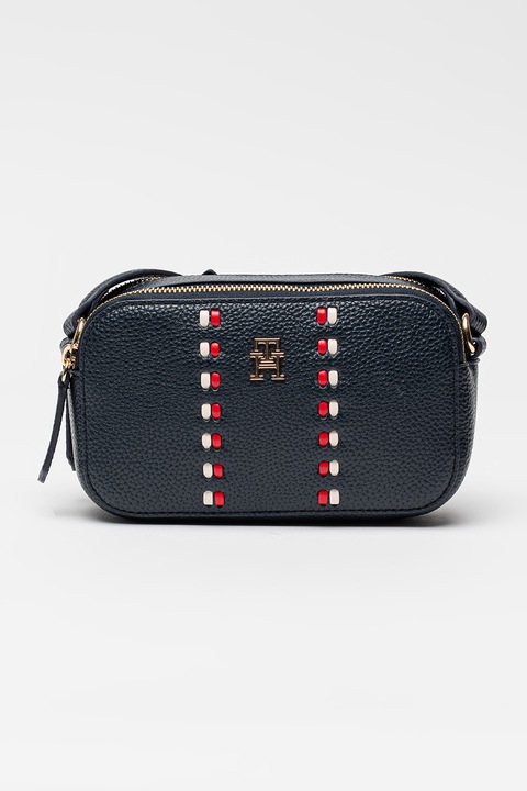 Tommy Hilfiger, Timeless keresztpántos táska két rekesszel, Piros, Sötétkék