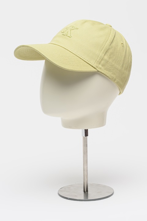 CALVIN KLEIN, Памучна бейзболна шапка с бродирано лого, Лайм зелено