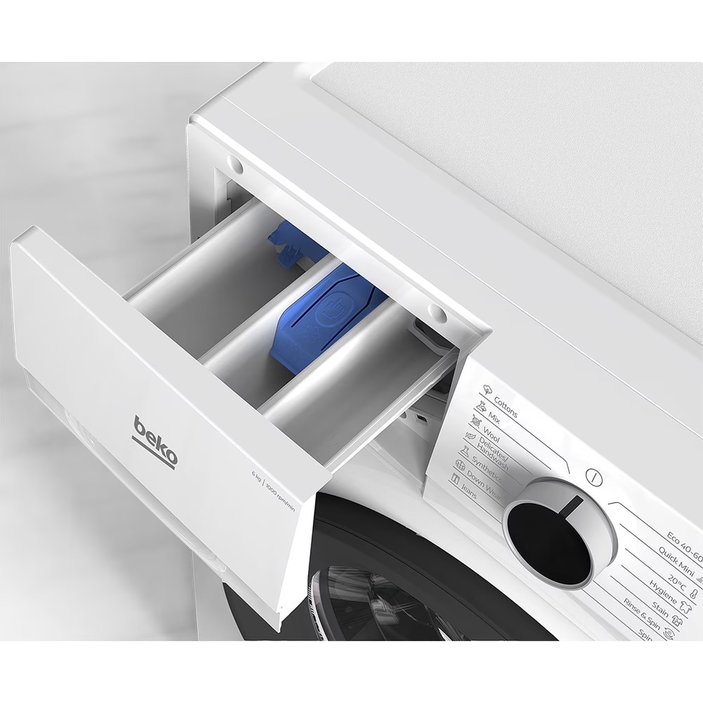 Masina de Spalat Rufe Frontala Slim BEKO B1WFK2604WBEE, 6 kg, 1000 rpm, Clasa D, Alb