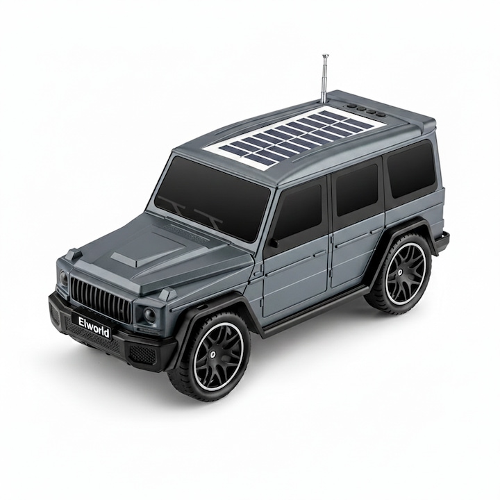 Boxă portabilă Bluetooth Elworld GU-162, design stereo auto, bass puternic, gri, alimentare solară
