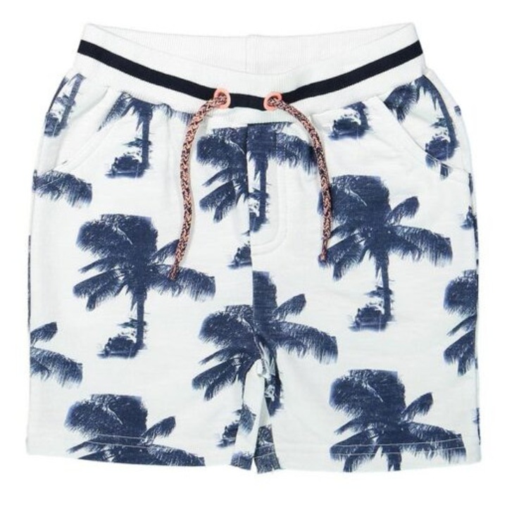 Rövidnadrág, DJDUTCHJEANS, fiúknak, pálmafás, Fehér/Kék